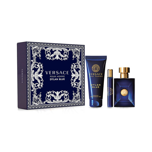 Set Cadou Versace Pour Homme Dylan Blue EDT 100 ml + Travel Spray EDT 10 ml + Gel de duș 150 ml