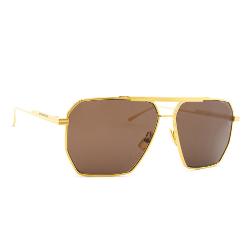 Bottega Veneta 1012S-003 60 Sunglass MAN METAL GOLD-GOLD-BROWN