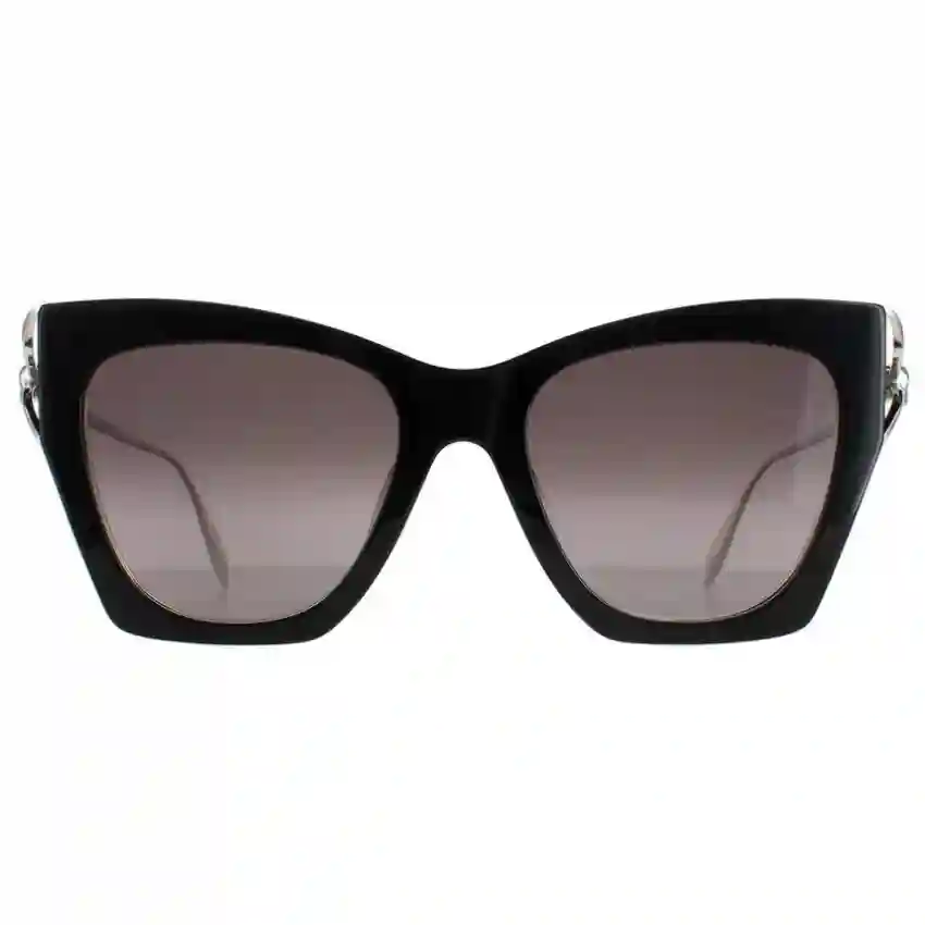 Alexander McQueen 0375S-001 53 Sunglass WOMAN ACETATE BLACK-SILVER-GREY