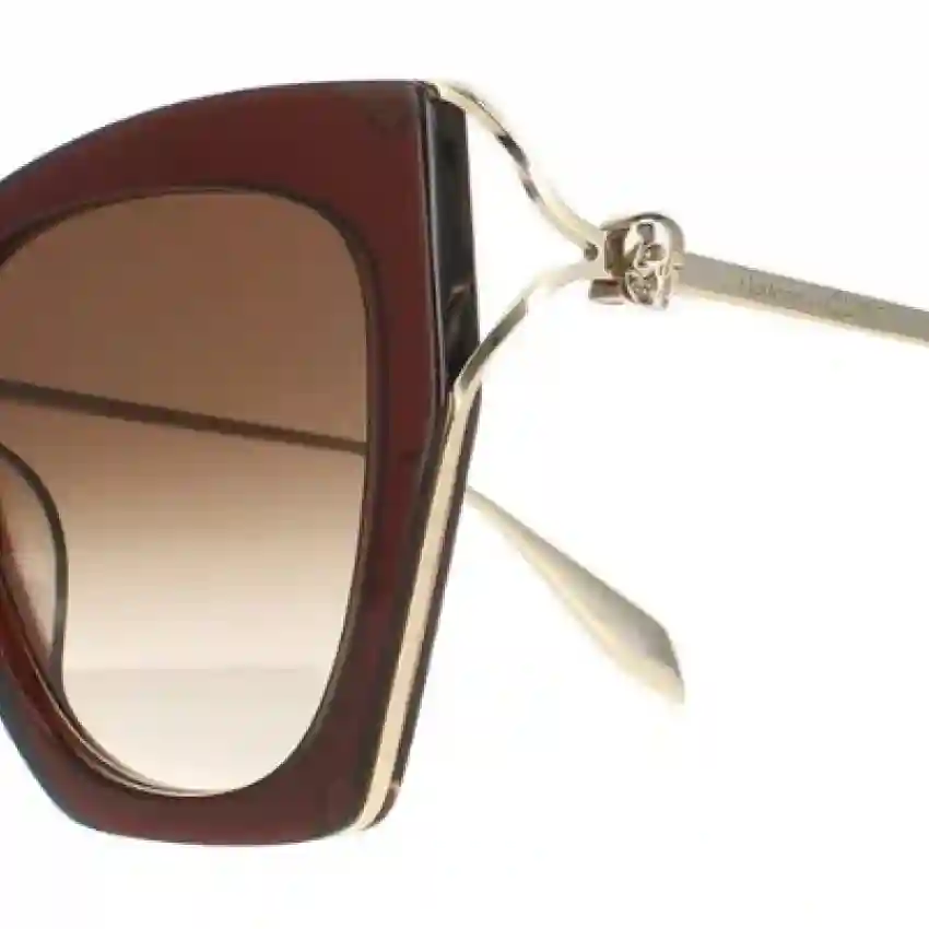 Alexander McQueen 0375S-002 53 Sunglass WOMAN ACETATE BROWN-GOLD-BROWN