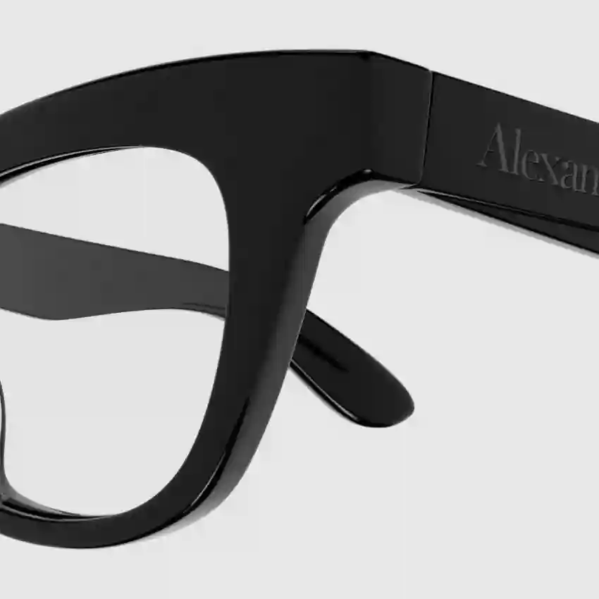 Alexander McQueen 0381O-001 47 Optical Frame WOMAN ACETA BLACK-BLACK-TRANSPARENT