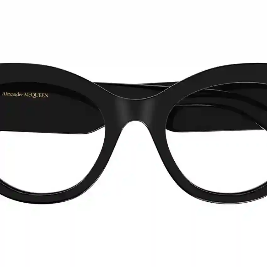 Alexander McQueen 0435O-001 53 Optical Frame WOMAN RECYC BLACK-BLACK-TRANSPARENT