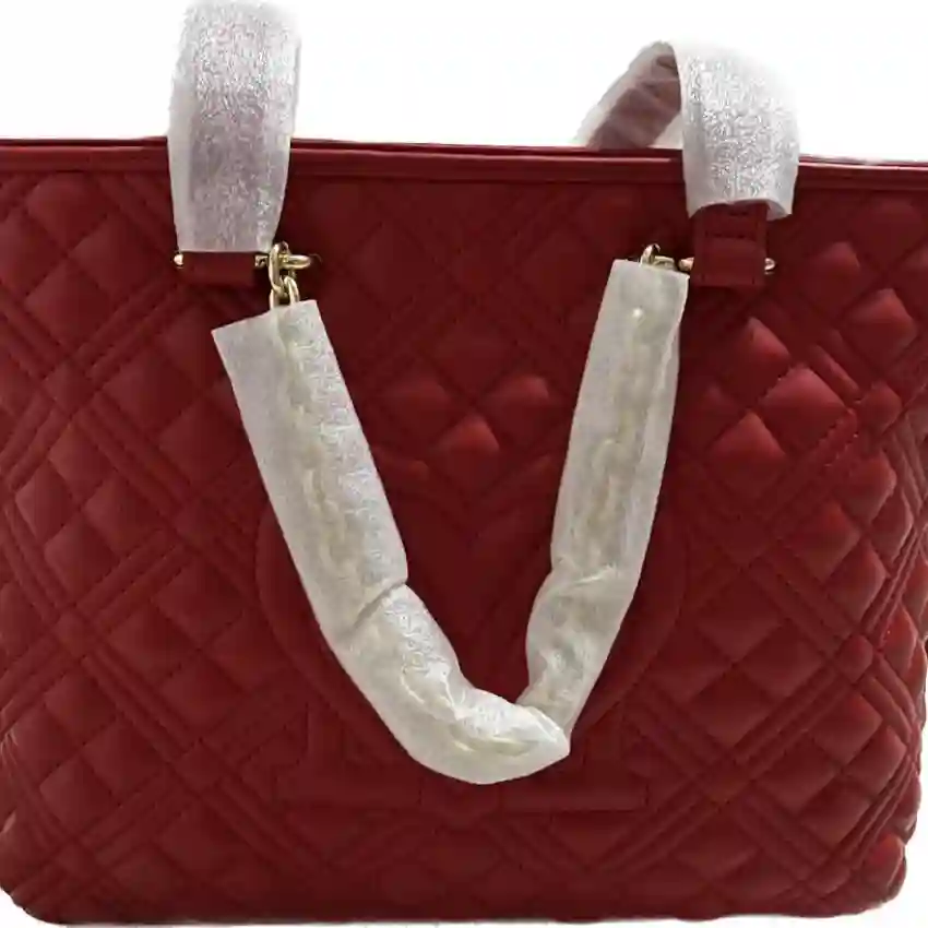 Geantă de cumpărături mijlocie matlasată Love Moschino 4004 roșie