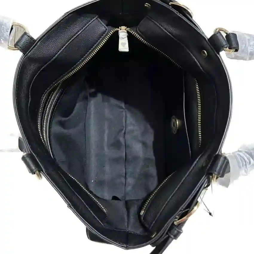 Geanta de cumparaturi Love Moschino cu accesoriu lant, Negru