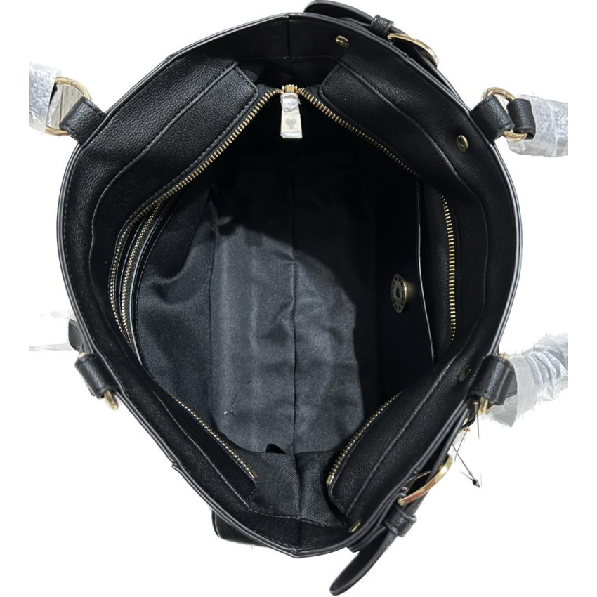 Geanta de cumparaturi Love Moschino cu accesoriu lant, Negru