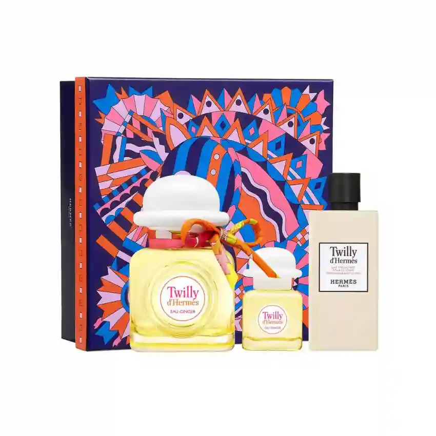 Set Cadou Hermès Twilly d'Hermes Eau Ginger EDP 85 ml + Spray de Calatorie EDP 7,5 ml + Lotiune De Corp 80 ml
