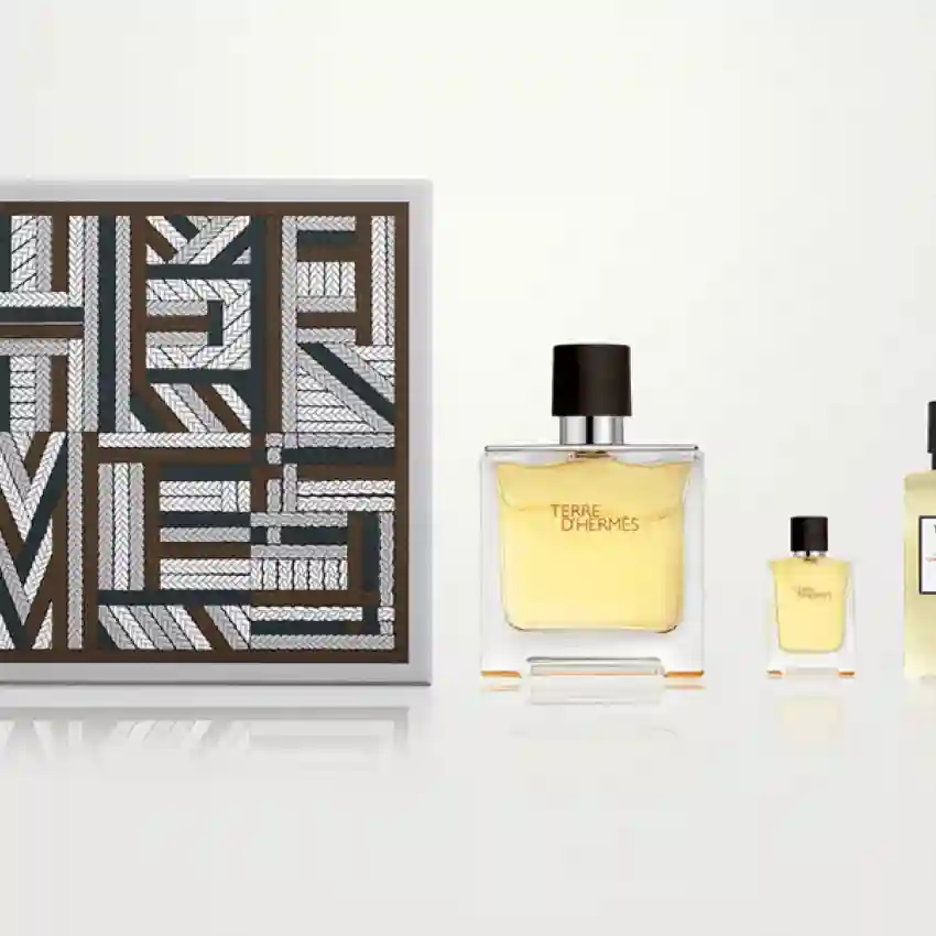 Set Cdou Terre D'Hermes Pure Parfume 75 ml + Pure Parfum Deluxe 5 ml + Gel de dus 40 ml