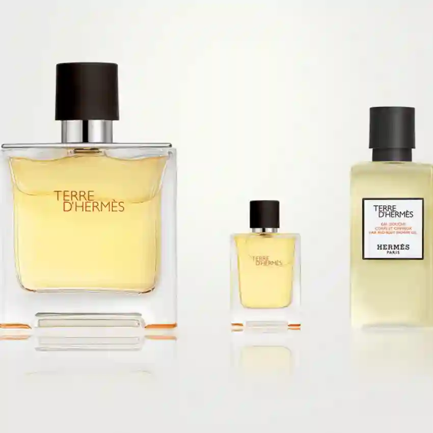 Set Cdou Terre D'Hermes Pure Parfume 75 ml + Pure Parfum Deluxe 5 ml + Gel de dus 40 ml