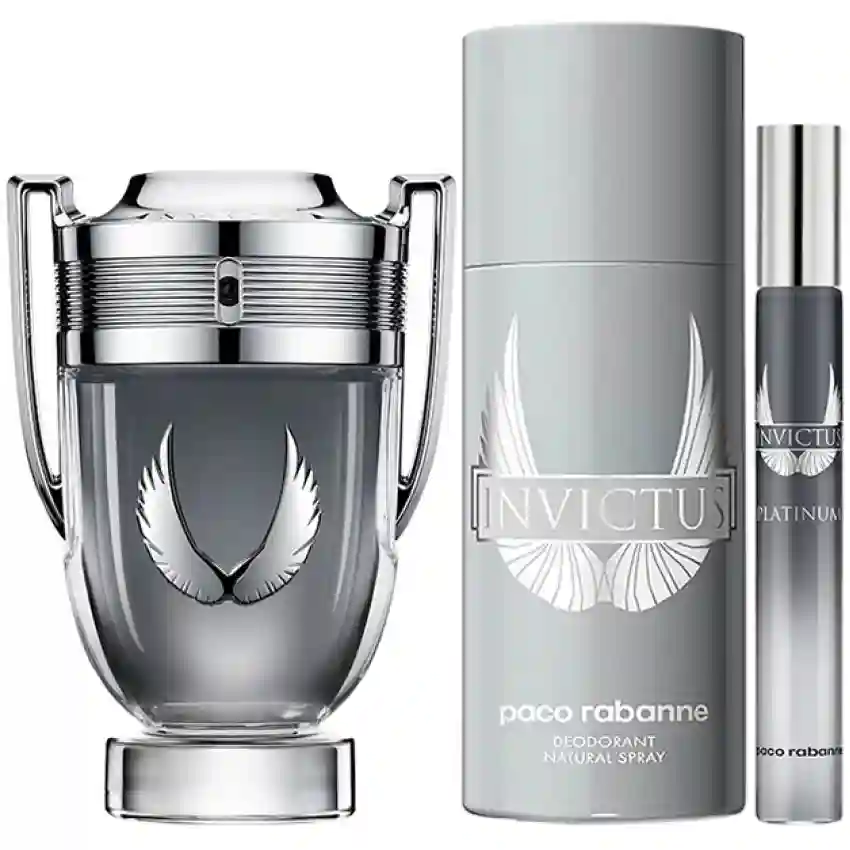 Set Cadou Paco Rabanne Invictus Platinum EDP 100 ml + Travel Spray EDP 10 ml + Deo Spray 150 ml