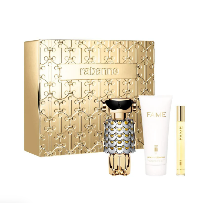Set Cadou Paco Rabanne Fame EDP 80 ml + Travel Spray EDP 10 ml + Loțiune De Corp 100 ml