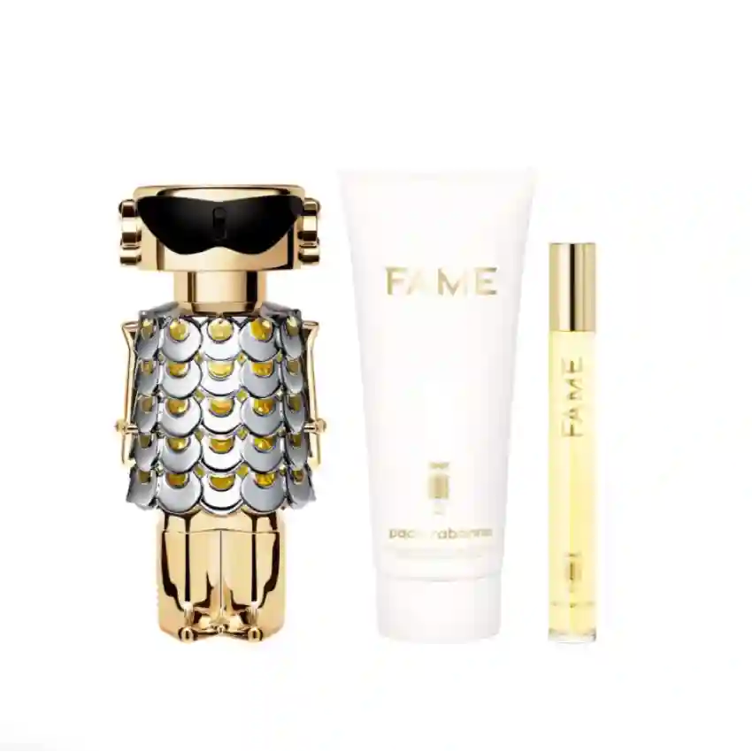Set Cadou Paco Rabanne Fame EDP 80 ml + Travel Spray EDP 10 ml + Loțiune De Corp 100 ml