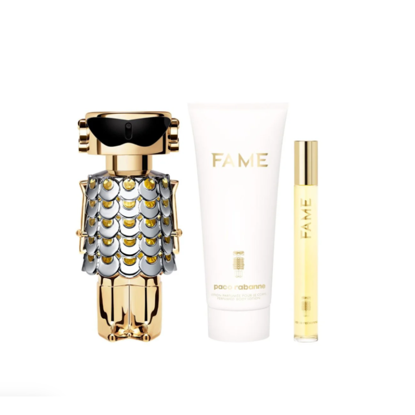 Set Cadou Paco Rabanne Fame EDP 80 ml + Travel Spray EDP 10 ml + Loțiune De Corp 100 ml