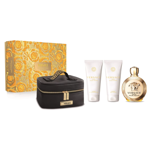 Set Cadou Versace Eros Femme EDP 100 ml + Loțiune de corp 100 ml + Gel de duș 100 ml + Geantă Cosmetică
