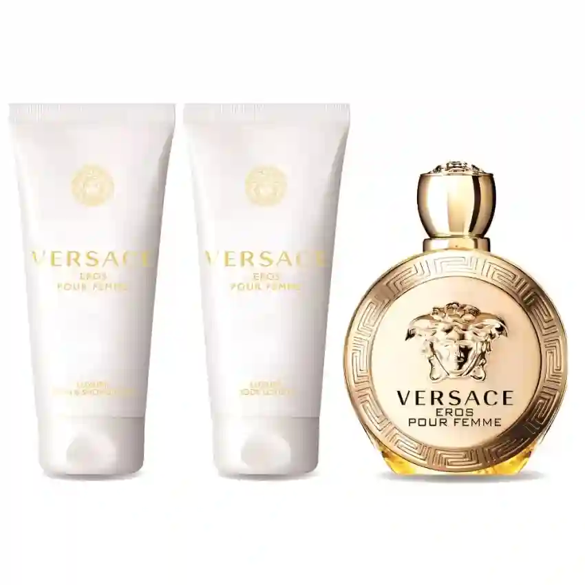 Set Cadou Versace Eros Femme EDP 100 ml + Loțiune de corp 100 ml + Gel de duș 100 ml + Geantă Cosmetică