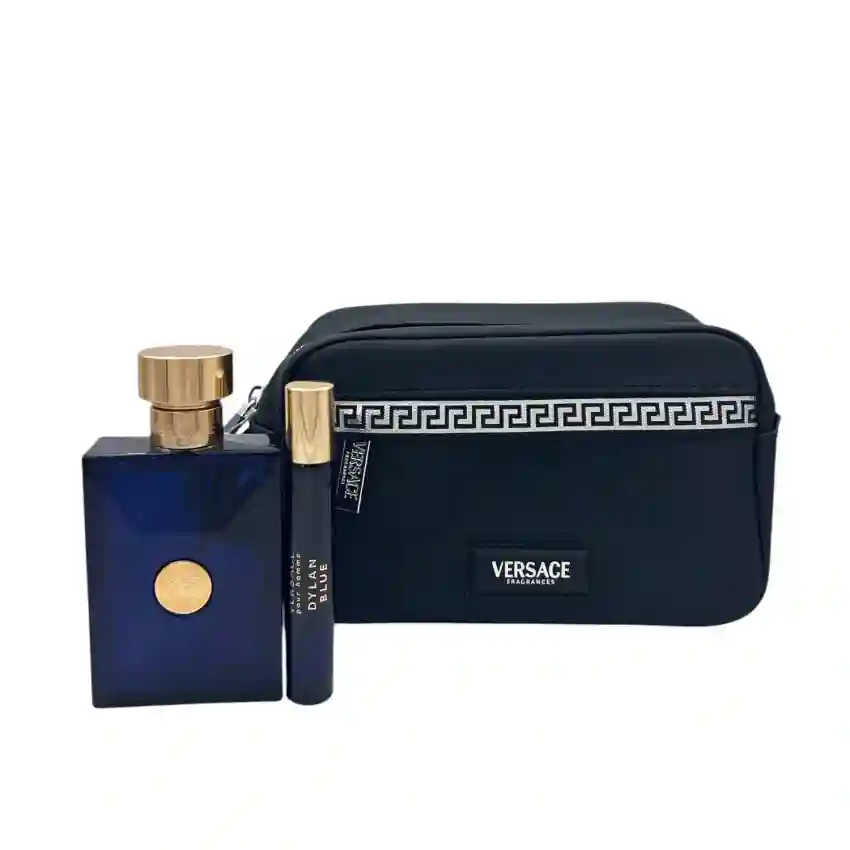 Set Cadou Versace Pour Homme Dylan Blue EDT 100ml + Travel Spray 10ml + Geantă Cosmetică