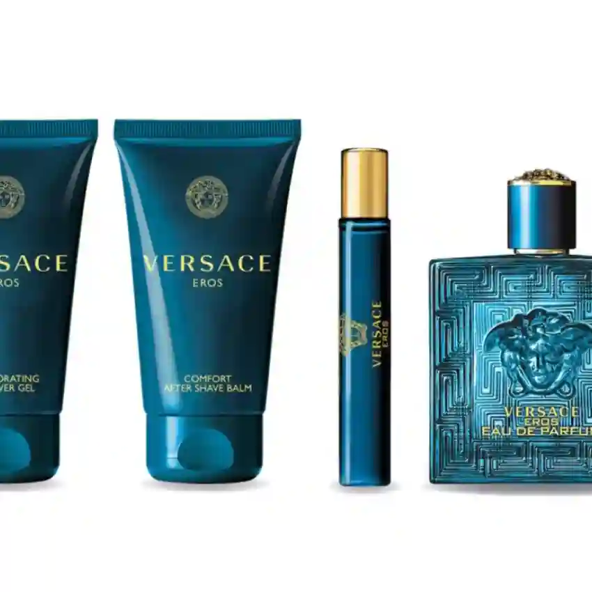 Set Cadou Versace Eros EDP 100 ml + Gel De Duș 75 ml + After Shave Balm 75 ml + Travel Spray EDP 10 ml