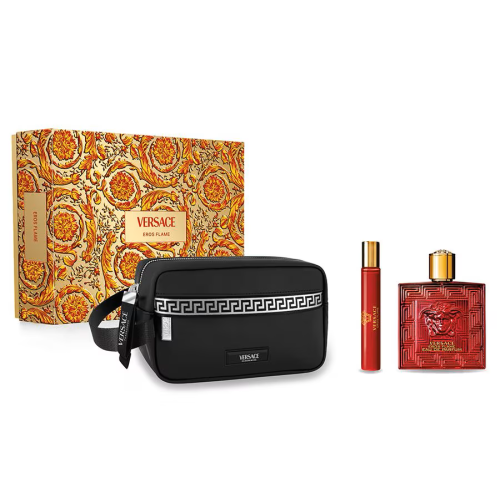 Set Cadou Versace Eros Flame EDP 100 ml + Travel Spray 10 ml + Geantă Cosmetică