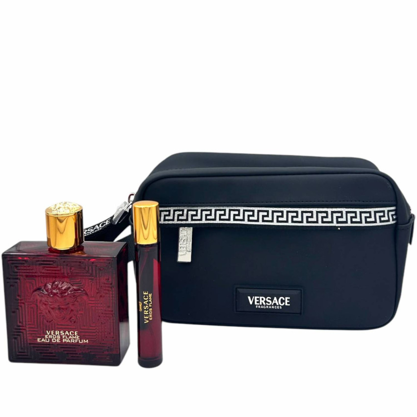 Set Cadou Versace Eros Flame EDP 100 ml + Travel Spray 10 ml + Geantă Cosmetică