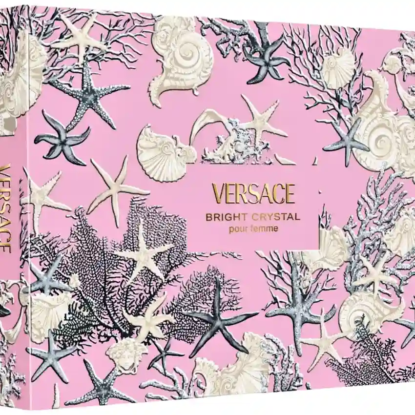 Set Cadou Versace Bright Crystal EDT 90 ml + Gel De Baie & Gel De Duș Doi În Unu 100 ml + Loțiune De Corp 100 ml + Miniatură EDT 5 ml