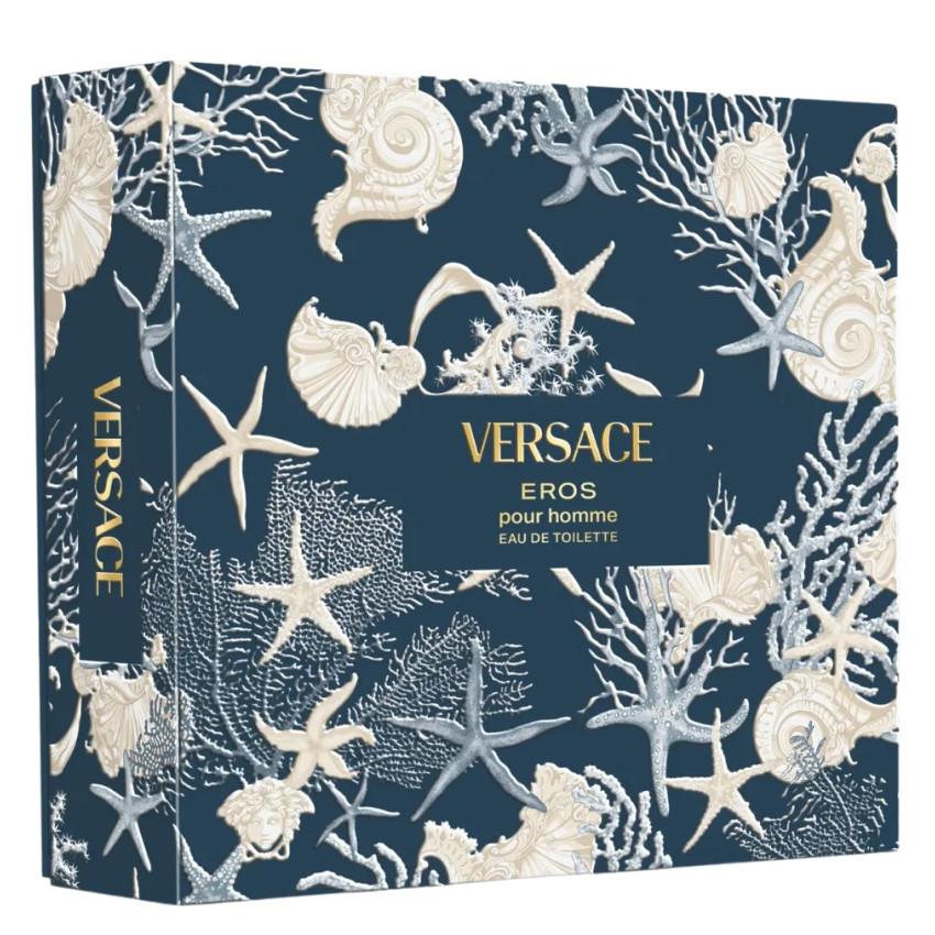 Set Cadou Versace Eros Pour Homme EDT 100 ml + Spray de Calatorie EDT 5 ml + Gel De Duș 150 ml