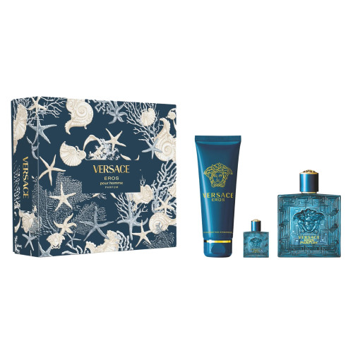 Set Cadou Versace Eros Pour Homme Parfum 100 ml + Spray de Calatorie Parfum 5 ml + Gel De Duș 150 ml