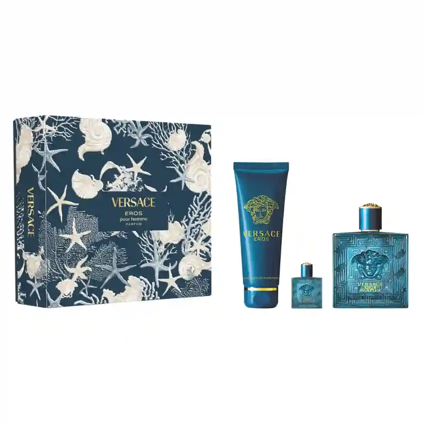 Set Cadou Versace Eros Pour Homme Parfum 100 ml + Spray de Calatorie Parfum 5 ml + Gel De Duș 150 ml