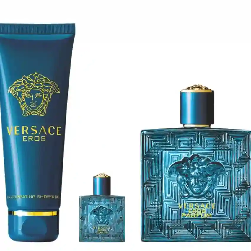 Set Cadou Versace Eros Pour Homme Parfum 100 ml + Spray de Calatorie Parfum 5 ml + Gel De Duș 150 ml
