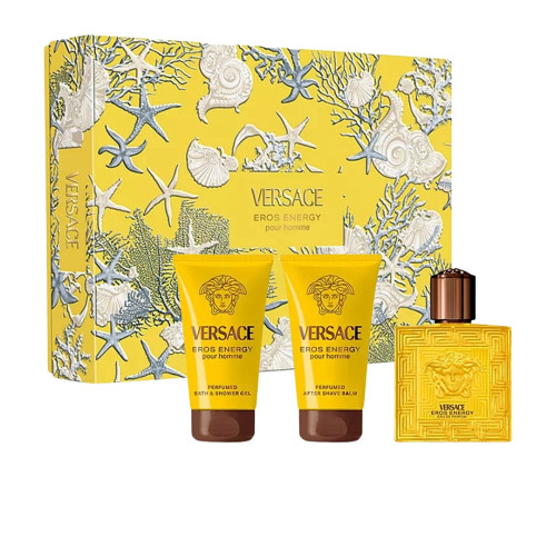 Set Cadou Versace Eros Energy EDP 50 ml + Gel De Baie & Gel De Duș Doi În Unu 50 ml + Balsam After Shave 50 ml