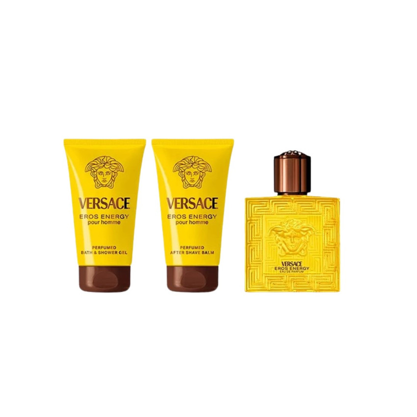 Set Cadou Versace Eros Energy EDP 50 ml + Gel De Baie & Gel De Duș Doi În Unu 50 ml + Balsam After Shave 50 ml