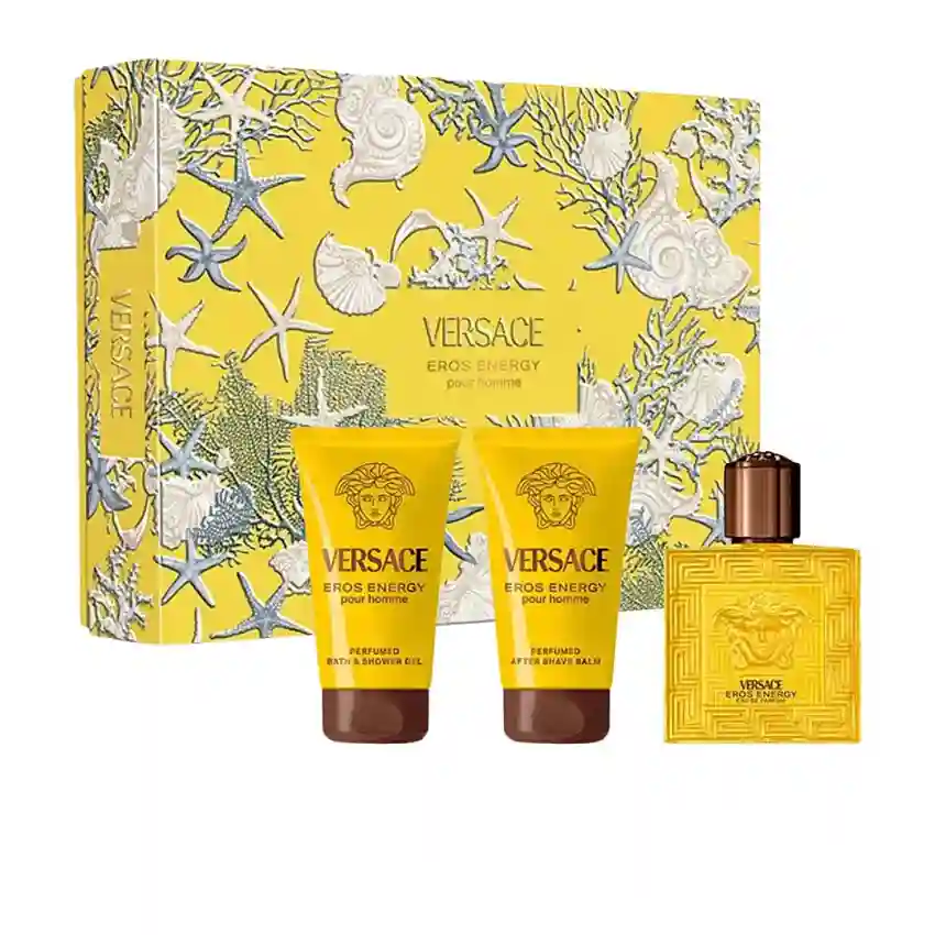 Set Cadou Versace Eros Energy EDP 50 ml + Gel De Baie & Gel De Duș Doi În Unu 50 ml + Balsam After Shave 50 ml