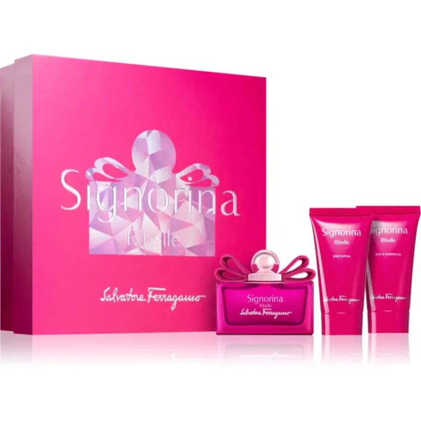 Set Cadou Salvatore Ferragamo Signorina Ribelle EDP 50 ml + Loțiune De Corp 50 ml + Gel De Duș 50 ml