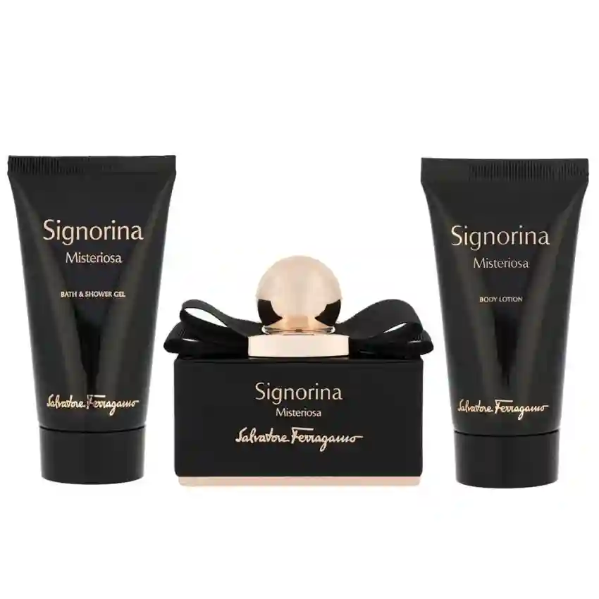 Set Cadou Salvatore Ferragamo Signorina Misteriosa EDP 50 ml + Gel De Duș 50 ml + Loțiune De Corp 50 ml