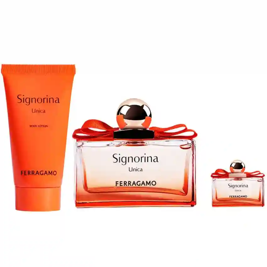 Set Cadou Salvatore Ferragamo Signorina Unica For Women EDP 100 ml + Loțiune de Corp 50 ml + Miniatură EDP 5 ml