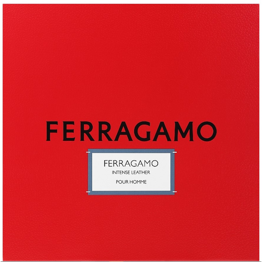 Set Cadou Salvatore Ferragamo Ferragamo Intense Leather Pour Homme For Men EDP 100 ml + Șampon & Gel De Duș  Doi În Unu 100 ml +  Miniatură EDP 10 ml