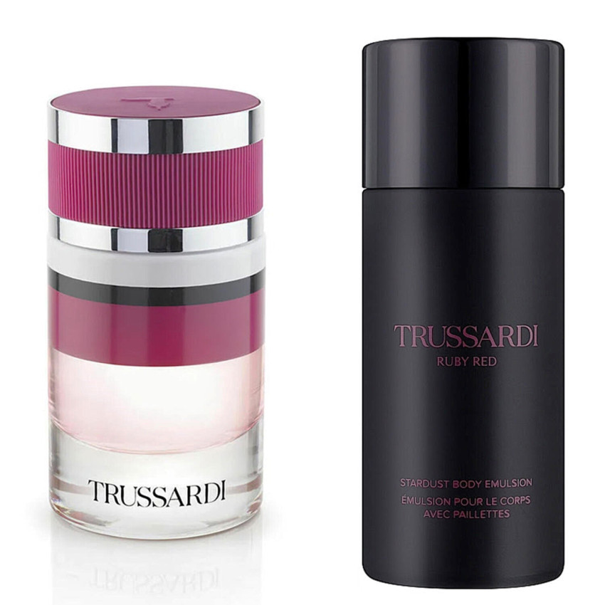 Set Cadou Trussardi Ruby Red Coffret EDP 60 ml + Emulsie De Corp Cu Glitter 125 ml