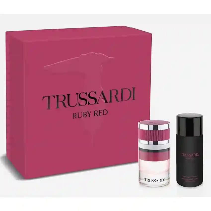 Set Cadou Trussardi Ruby Red Coffret EDP 60 ml + Emulsie De Corp Cu Glitter 125 ml