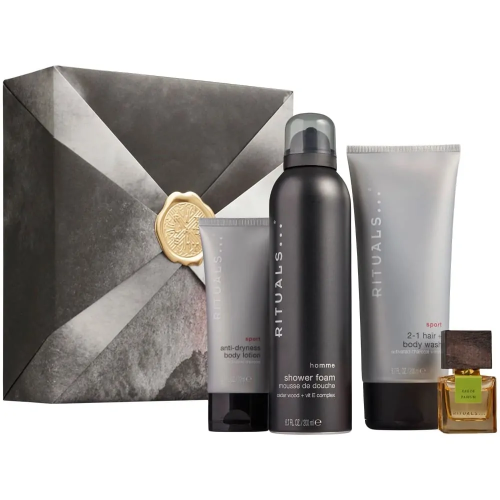 Set Cadou Rochas Rituals Homme EDP 15 ml + Loțiune de corp 70 ml + Spumă de duș 200 ml + Sampon & Gel de Duș 200 ml