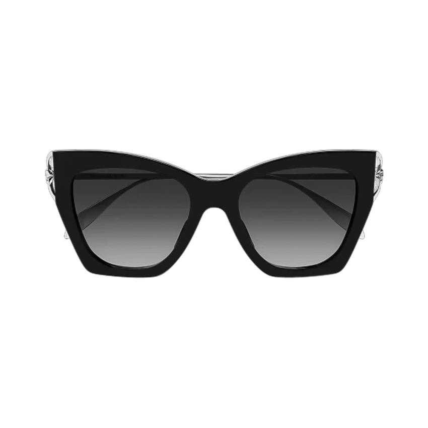 Alexander McQueen AM0375S-001 – Ochelari de soare Femei, Negru/Argintiu/Gri, Butterfly Alexander McQueen AM0375S-001 – Ochelari de soare Femei, Negru/Argintiu/Gri, Butterfly