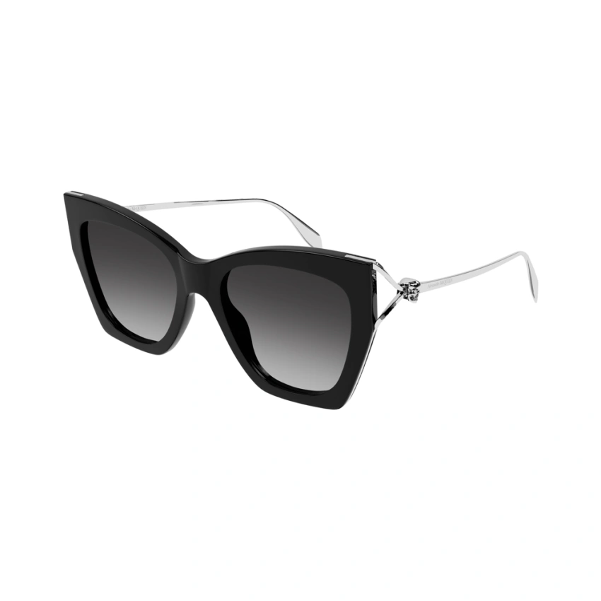 Alexander McQueen AM0375S-001 – Ochelari de soare Femei, Negru/Argintiu/Gri, Butterfly Alexander McQueen AM0375S-001 – Ochelari de soare Femei, Negru/Argintiu/Gri, Butterfly