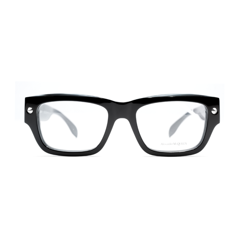 Alexander McQueen AM0428O-005 – Rame de vedere Unisex, Negru, Pătrate