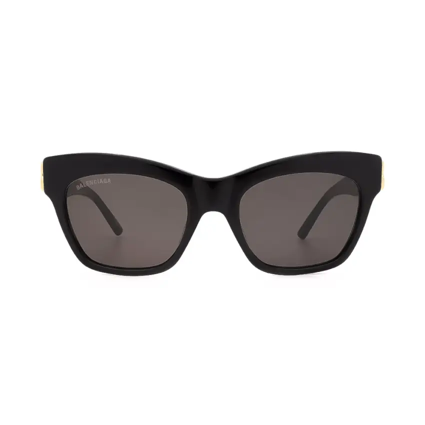 Balenciaga BB0132S-001 – Ochelari de soare Femei, Negru-Auriu, Fluture, 53