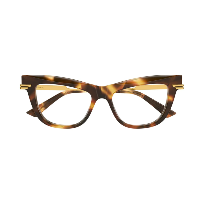 Bottega Veneta BV1266O-001 – Rame de Vedere Femei, Negru/Auriu, Pătrat, 51 mm