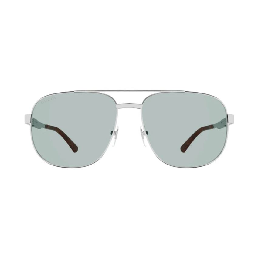 Gucci GG1223S-004 – Ochelari de soare Bărbați, Argintiu, Pilot, 60 mm