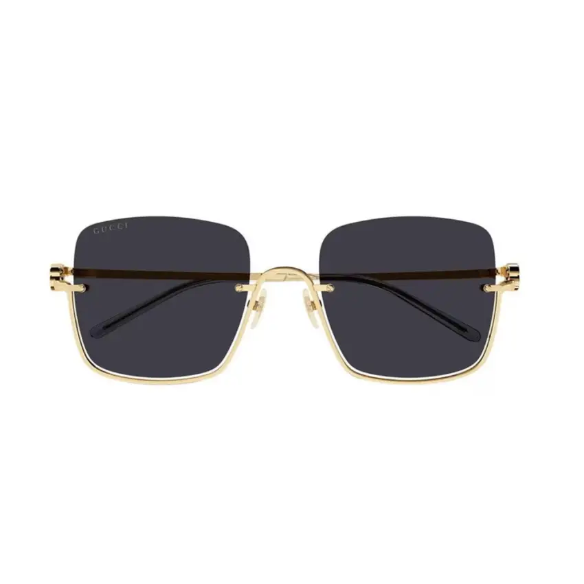Gucci GG1279S-001 – Ochelari de soare Femei, Auriu, Pătrați Semi-Rimless, 54