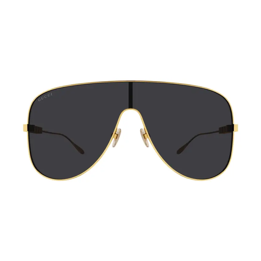 Gucci GG1436S-001 – Ochelari de soare unisex, Aurii, Oversize, 99 mm