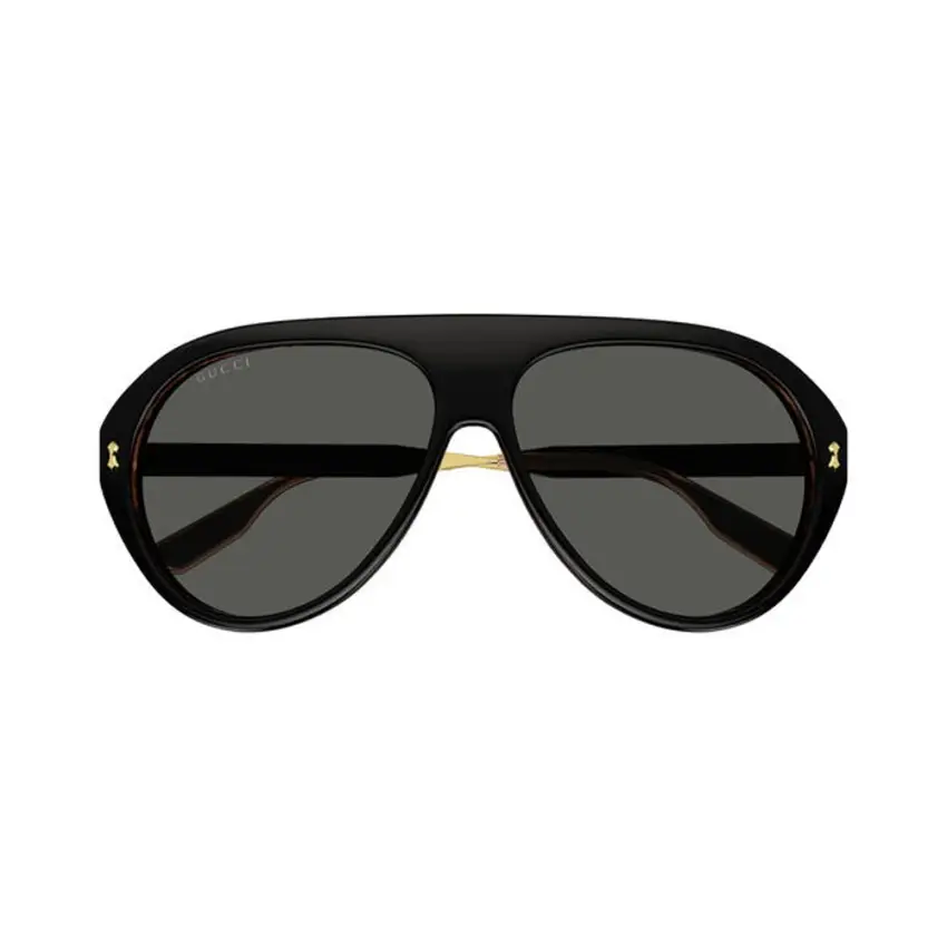 Gucci GG1515S-001 – Ochelari de soare Bărbați, Negru-Auriu, Aviator, 61