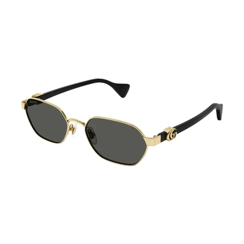 Gucci GG1593S-001 – Ochelari de soare Femei, Auriu-Negru, Ovali, 56
