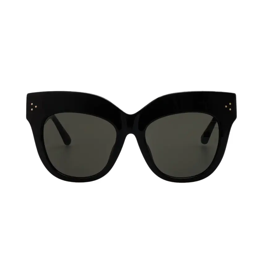 Linda Farrow Dunaway LFLC1049C1SUN – Ochelari de soare Femei, Negru/Auriu, Oversize, Grey