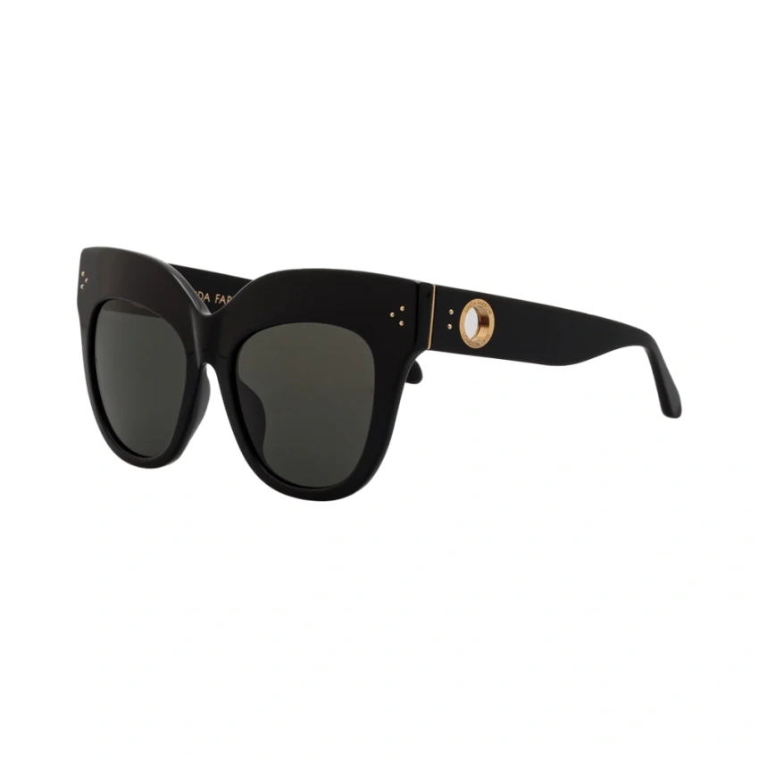 Linda Farrow Dunaway LFLC1049C1SUN – Ochelari de soare Femei, Negru/Auriu, Oversize, Grey Linda Farrow Dunaway LFLC1049C1SUN – Ochelari de soare Femei, Negru/Auriu, Oversize, Grey