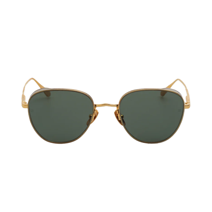 Linda Farrow HARDY – Ochelari de soare Unisex, Auriu/Alb, Oval, Titanium Linda Farrow HARDY – Ochelari de soare Unisex, Auriu/Alb, Oval, Titanium